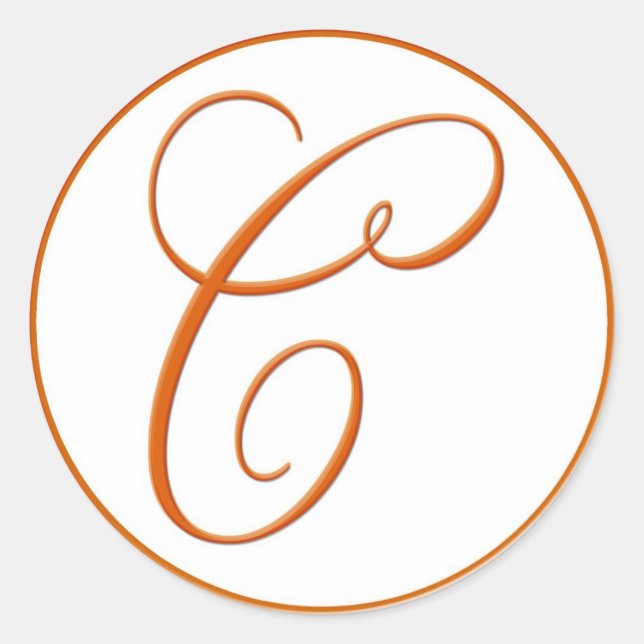 Sello para sobres naranja con monograma - tamaño d (Anverso)