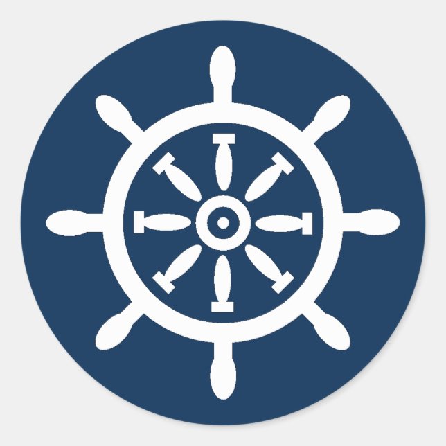 Sello para sobres náutico de la rueda del barco (Anverso)
