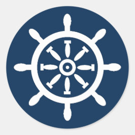 Sello para sobres náutico de la rueda del barco