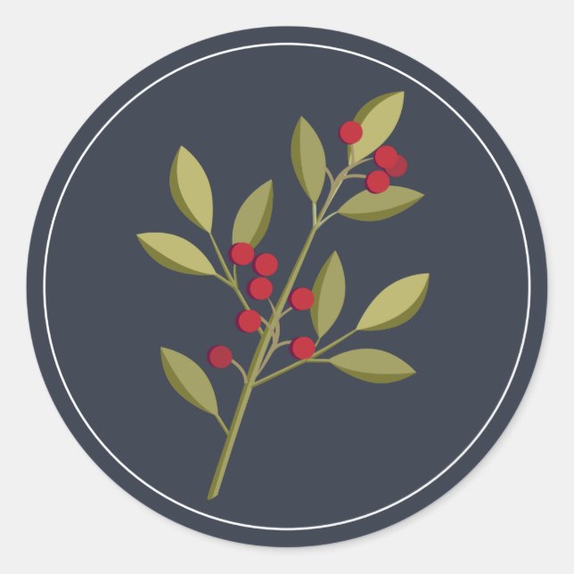 Sello para sobres navideño Berry Merry (Anverso)