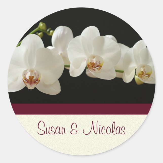 Sello para sobres orquídea - Personalizado (Anverso)