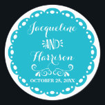 Sello para sobres Papel Picado Boda Yellow Fiesta<br><div class="desc">PEGATINAS O SELLOS DE ENVELOPE DE COINCIDENCIA - o para uso en favores, anillos de servilleta o precinto de la banda del vientre. Inspirado por las maravillosas pancartas mexicanas de papel tisular cortadas a mano en deliciosos patrones de arte folclórico, este conjunto de invitados pretende ser mezclado y coincidir con...</div>