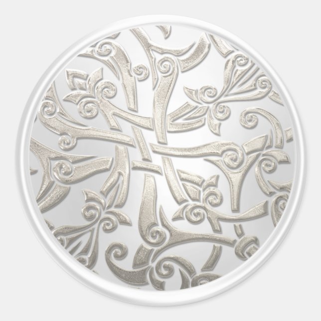 Sello para sobres Pearl and Silver Celtic Damask (Anverso)