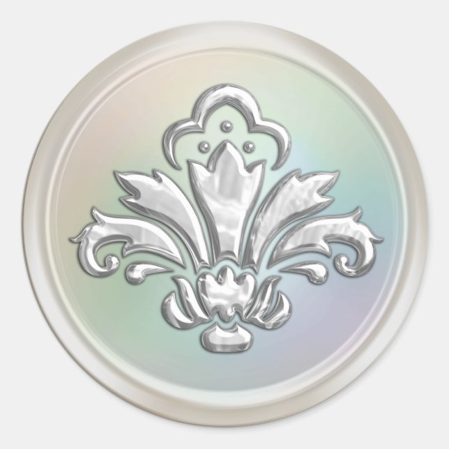 Sello para sobres Pearl y Silver Fleur de Lis (Anverso)