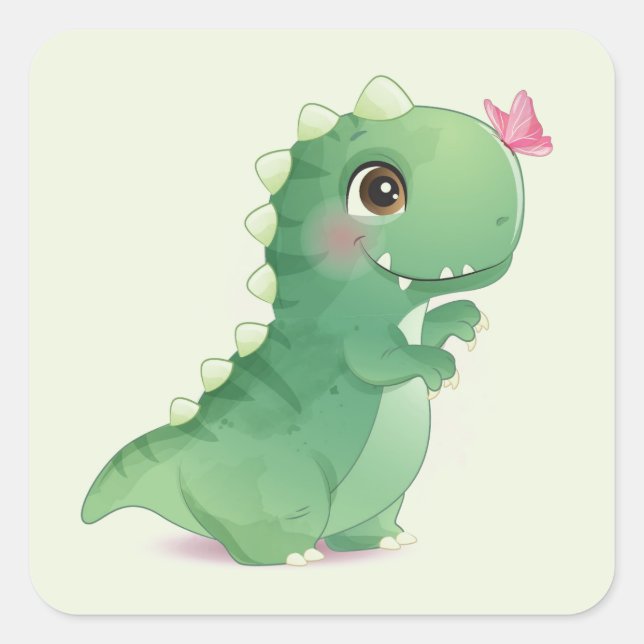 SELLO PARA SOBRES PEGATINA : BEBÉ DINOSAUR (Anverso)