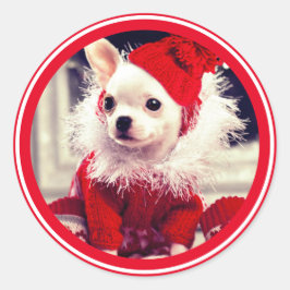 SELLO PARA SOBRES Pegatina CHIHUAHUA navidades