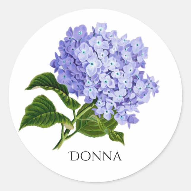 Sello para sobres Pegatina de Hyrdangea floral de  (Anverso)