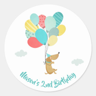 Sello para sobres perrito pegatina Paw-ty Blue Boy