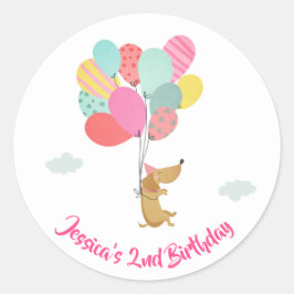 Sello para sobres perrito pegatina Paw-ty Chica Ro