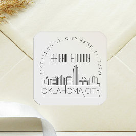 Sello para sobres predirigido de Boda de Oklahoma
