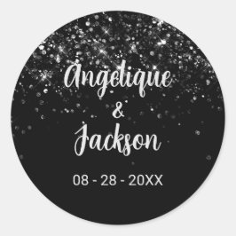 Sello para sobres Purpurina negro