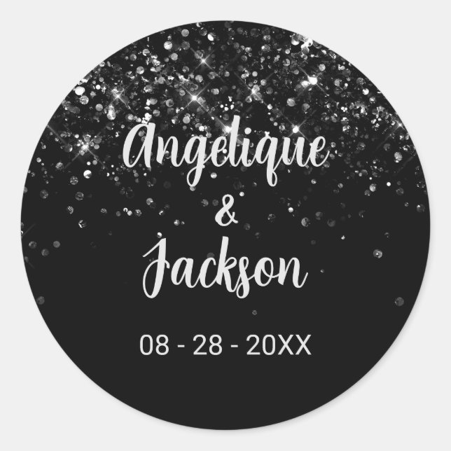 Sello para sobres Purpurina negro (Anverso)