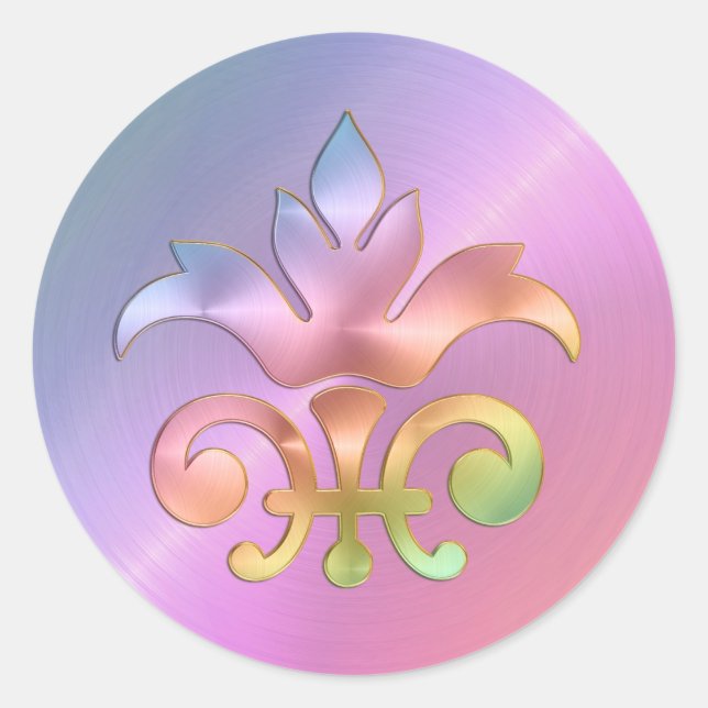 Sello para sobres Rainbow Fleur de Lis (Anverso)