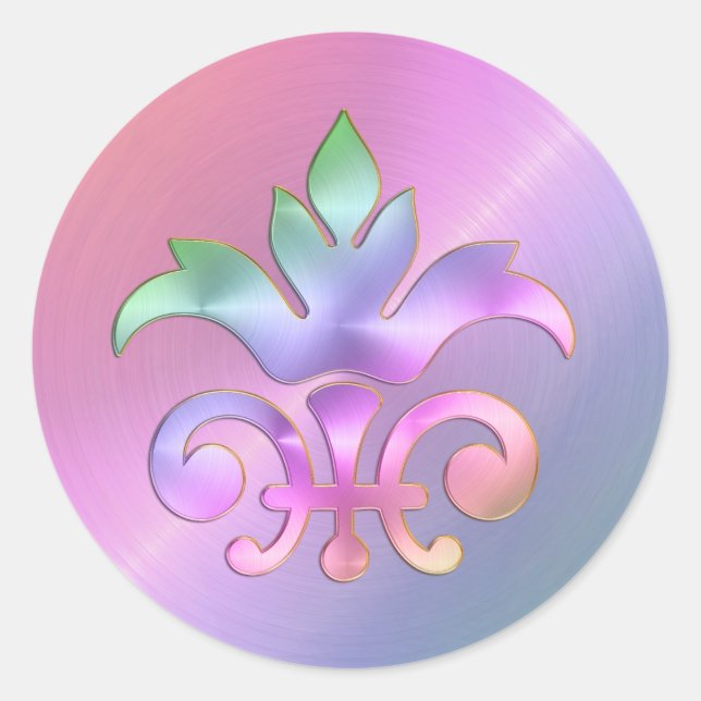 Sello para sobres Rainbow Fleur de Lis (Anverso)