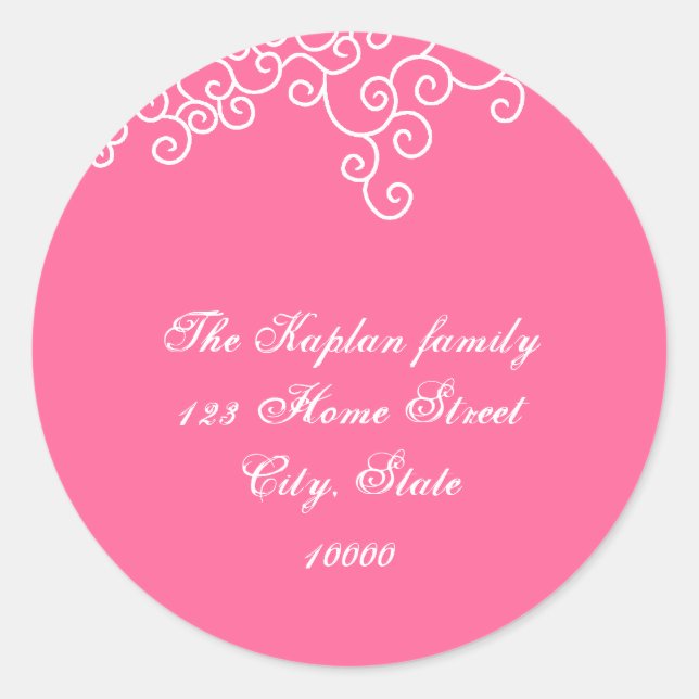 Sello para sobres Rebecca F69 Return Address 1.5" (Anverso)