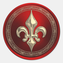 Sello para sobres Red and Gold Fleur de Lis