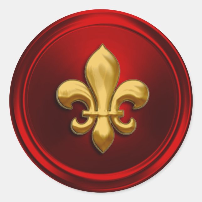 Sello para sobres Red and Gold Fleur de Lis (Anverso)