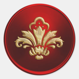 Sello para sobres Red and Gold Fleur de Lis