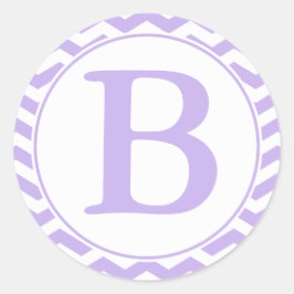 Sello para sobres redondo de chevrons morados con