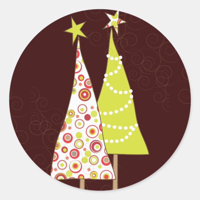Sello para sobres Retro Funky de Navidad (Anverso)