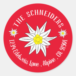 Sello para sobres rojo personalizado de la flor de