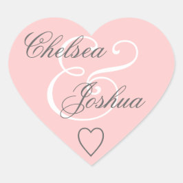 Sello para sobres rosa Boda corazón V07