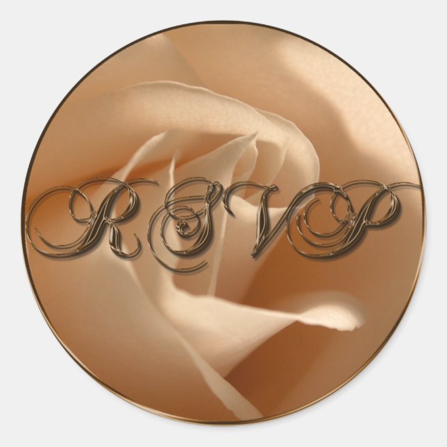 Sello para sobres RSVP Cream Rosa Boda (Anverso)