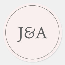 Sello para sobres Rubor rosa monograma simple y el