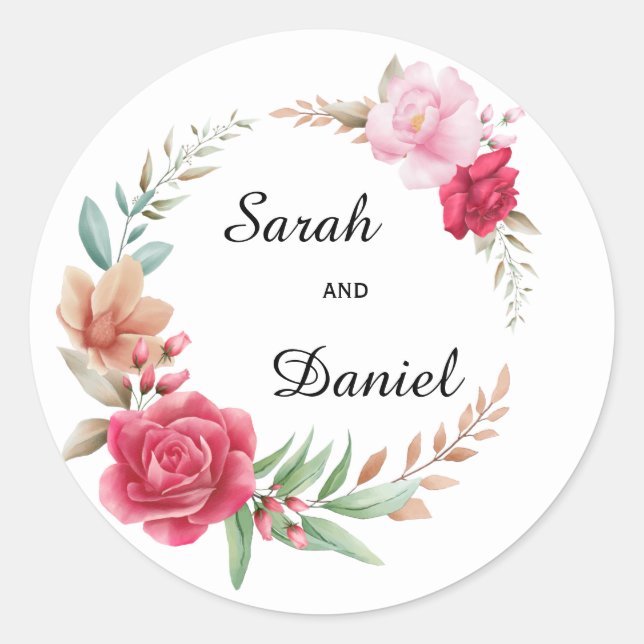 Sello para sobres Rubor Rosa rosa oscuro y claro (Anverso)