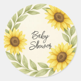 Sello para sobres Rústico de Baby Shower Sunflower
