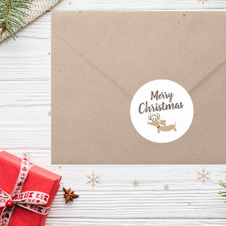 Sello para sobres Rústico de Navidades de Dachshun