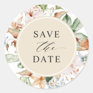 Sello para sobres salva la fecha tonos de la tierr