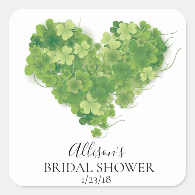 Sello para sobres Shamrock Bridal Shower (Anverso)
