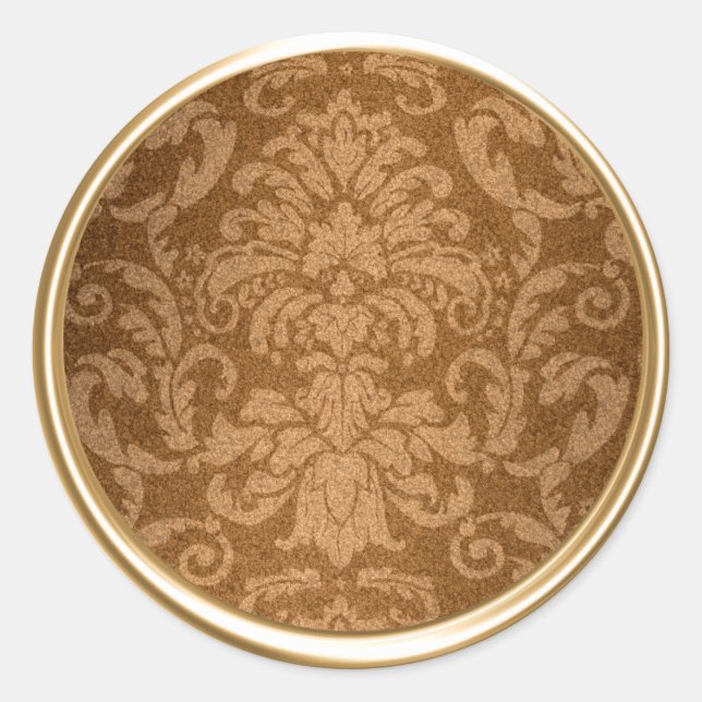 Sello para sobres Shimmer Damask Gold (Anverso)