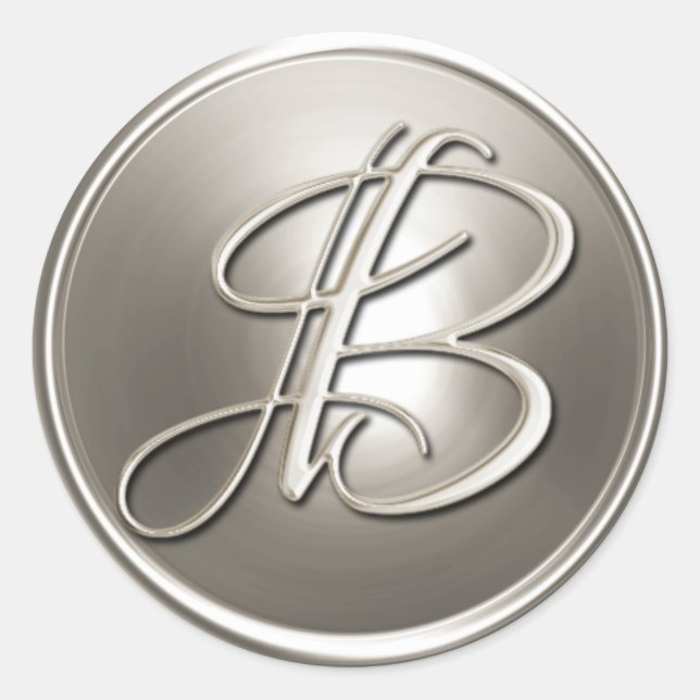 Sello para sobres Silver Monograma B (Anverso)
