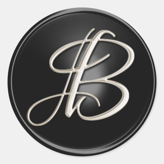 Sello para sobres Silver Monograma B (Anverso)