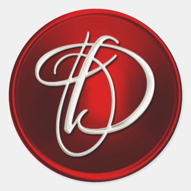 Sello para sobres Silver Monograma D (Anverso)