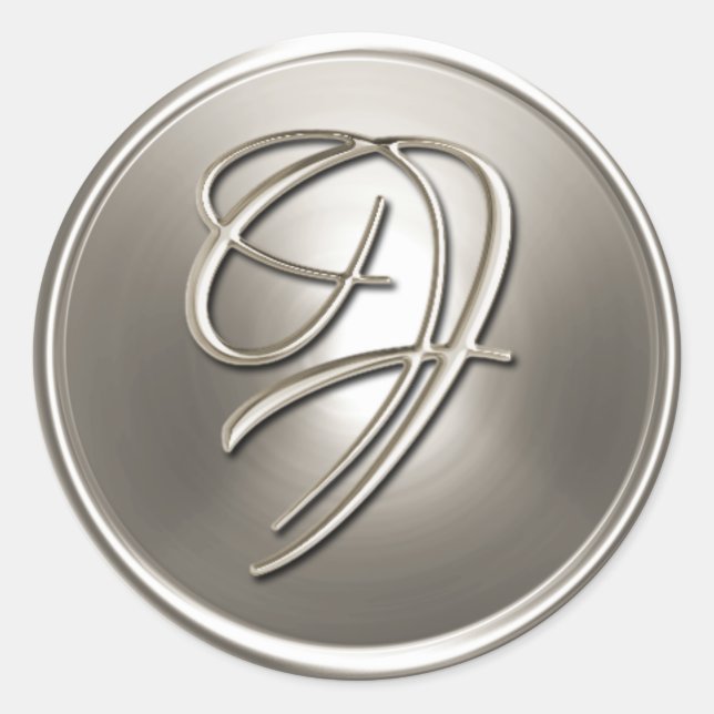 Sello para sobres Silver Monograma F (Anverso)