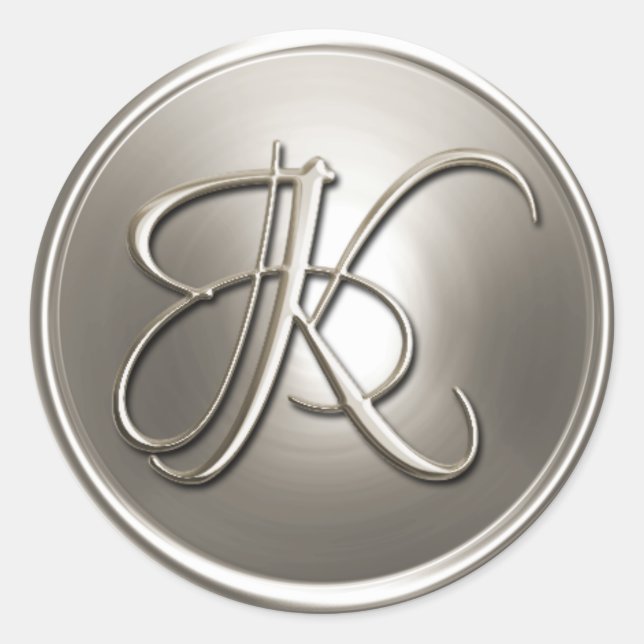 Sello para sobres Silver Monograma K (Anverso)