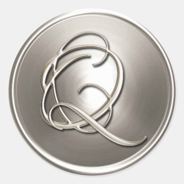 Sello para sobres Silver Monograma Q (Anverso)