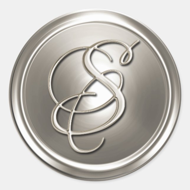 Sello para sobres Silver Monograma S (Anverso)