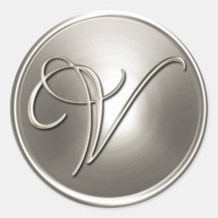 Sello para sobres Silver Monograma V
