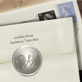 Sello para sobres Silver Monograma W