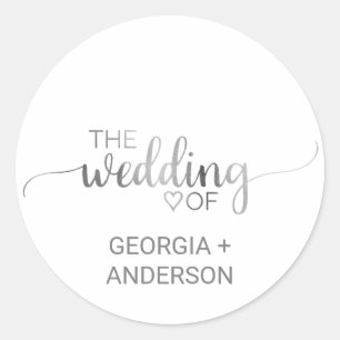 Sello para sobres simple Boda de caligrafía platea