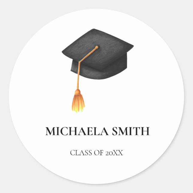 Sello para sobres simple de cierre negro de gradua (Anverso)