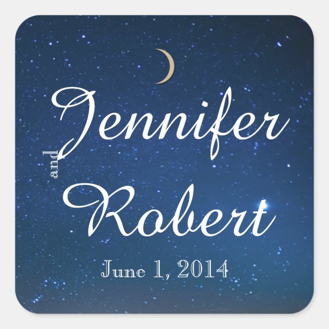 Sello para sobres Starry Night Boda (Anverso)