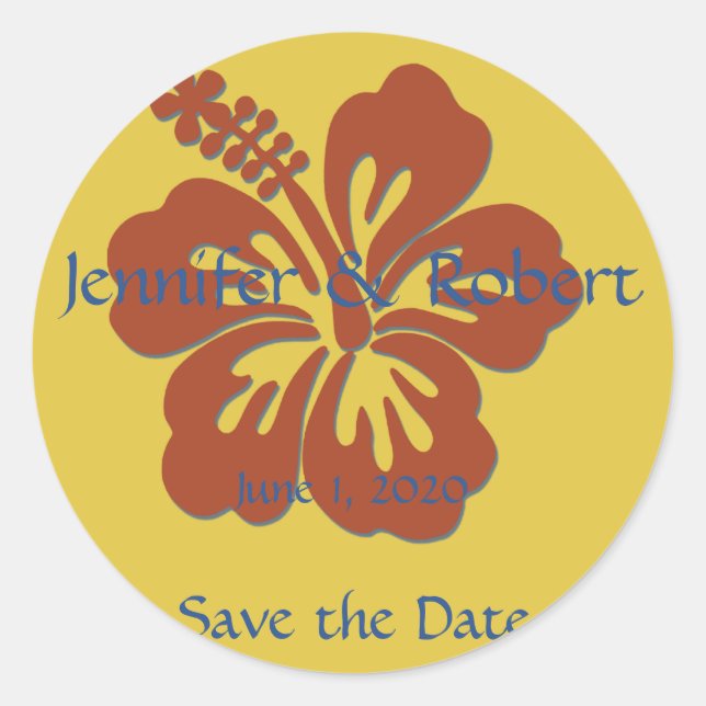 Sello para sobres Tropical Hibiscus (Anverso)