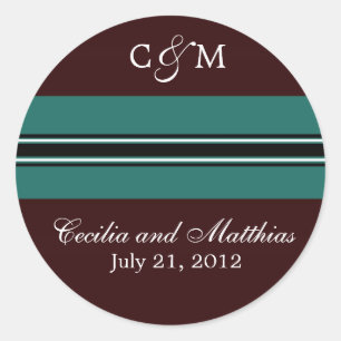 Sello para sobres verde azulado y marrón