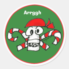 Sello para sobres Verde Pirata de calaveras y encr