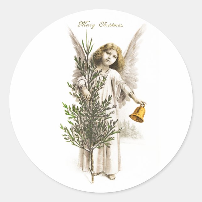 SELLO PARA SOBRES : VINTAGE CHRISTMAS ANGEL (Anverso)